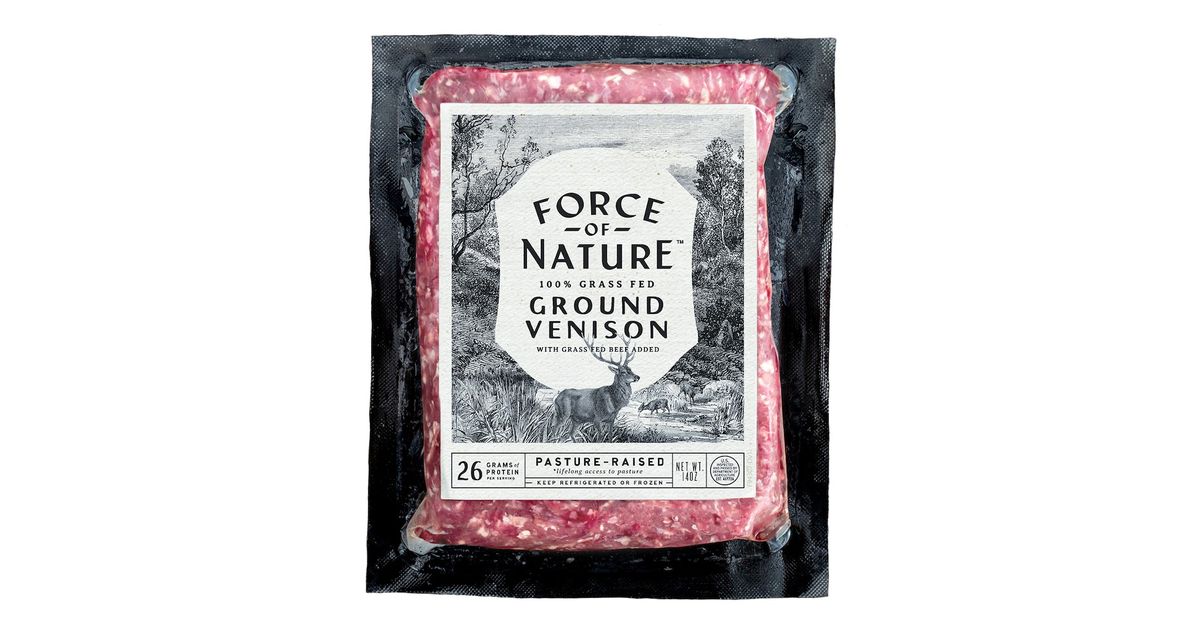 Force of Nature Ground Venison, GrassFed, Frozen Azure Standard