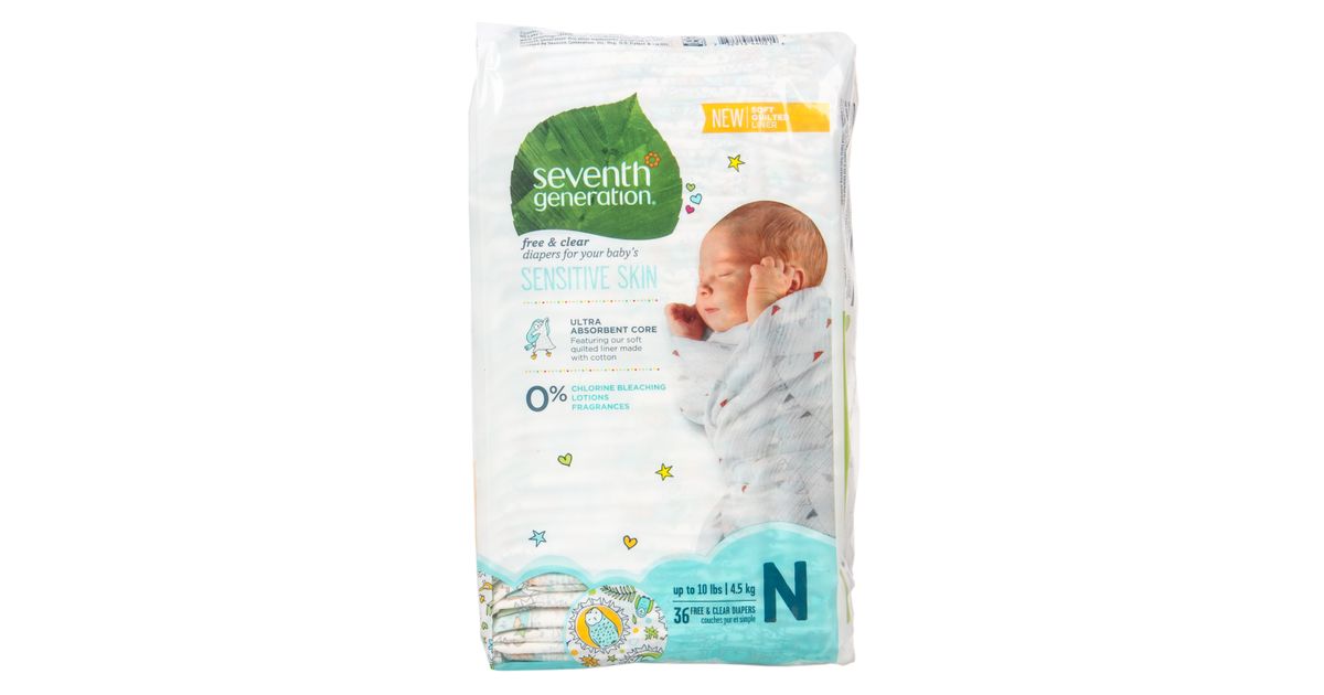 Seventh Generation Baby Diapers, Newborn (up to 10 lbs) Azure