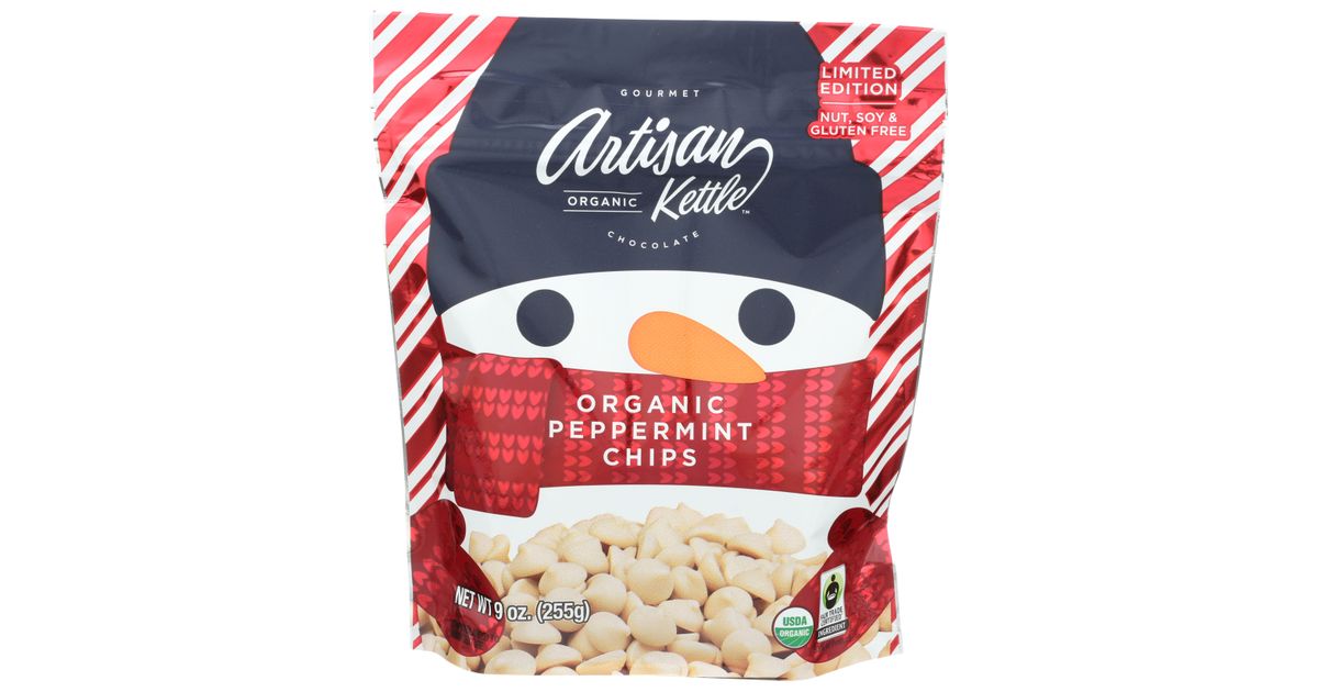 Artisan Kettle Chocolate Chips, Peppermint, White, Organic Azure