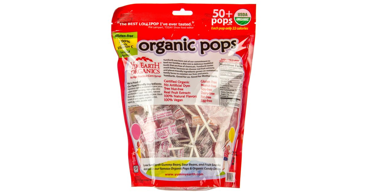 Yum Earth Lollipops, Assort Fruit Flavors, Organic - Azure Standard