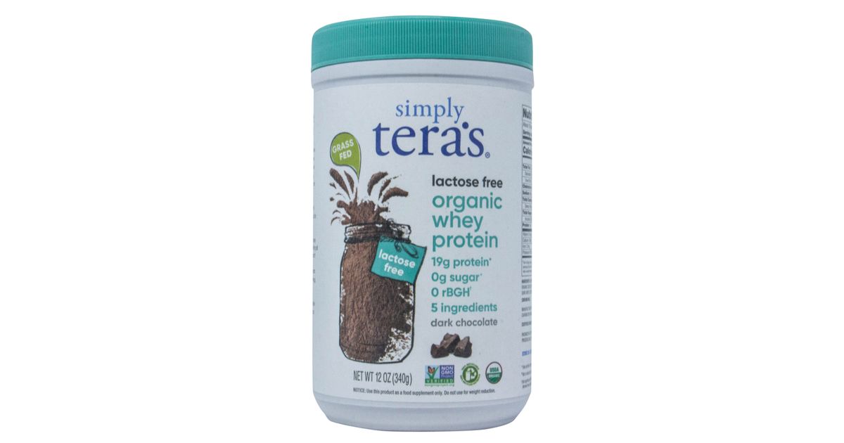 Tera's Whey Protein Powder, GrassFed, Lactose Free, Chocolate, Organic