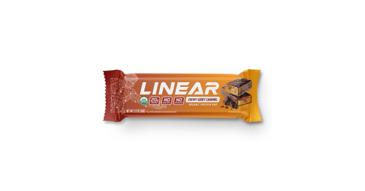Linear Protein Bar, Chewy Gooey Caramel, Organic - Azure Standard
