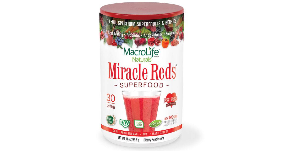 MacroLife Naturals Miracle Reds, Superfood Antioxidant Drink Powder