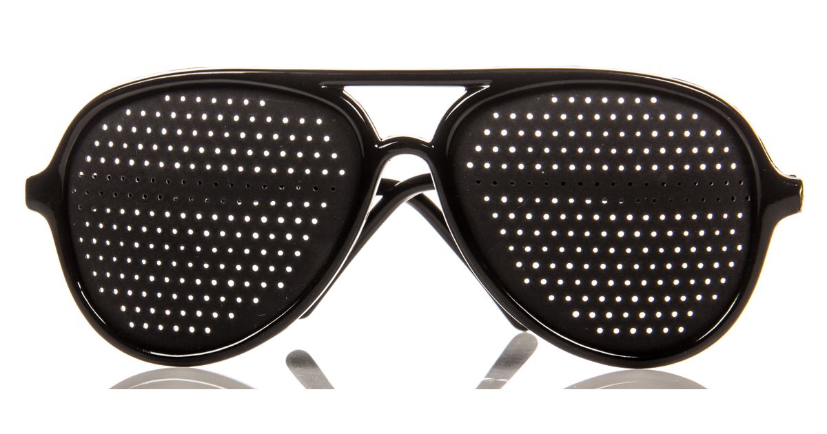 Natural Eyes Pinhole Glasses Adult Black Frame Azure Standard