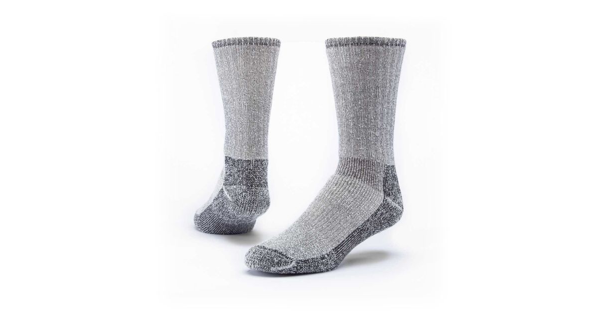 Maggie's Organics Wool Socks, Mountain Hiker, Black/Grey, Adult 9