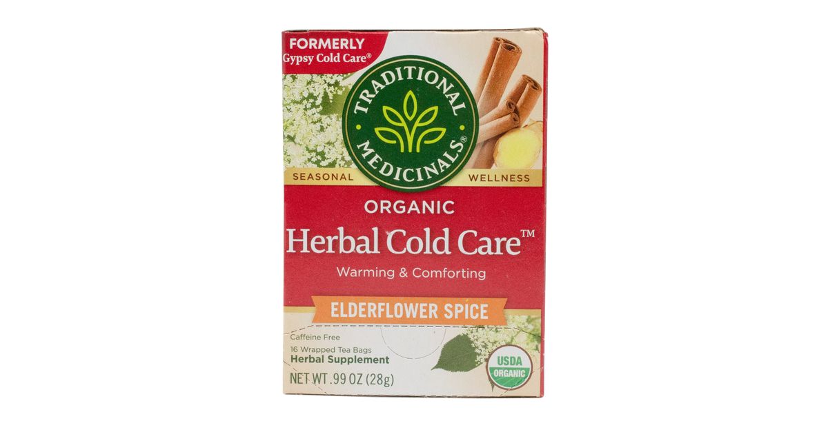 Traditional Medicinals Herbal Cold Care Tea, Elderflower Spice, Organic Azure Standard