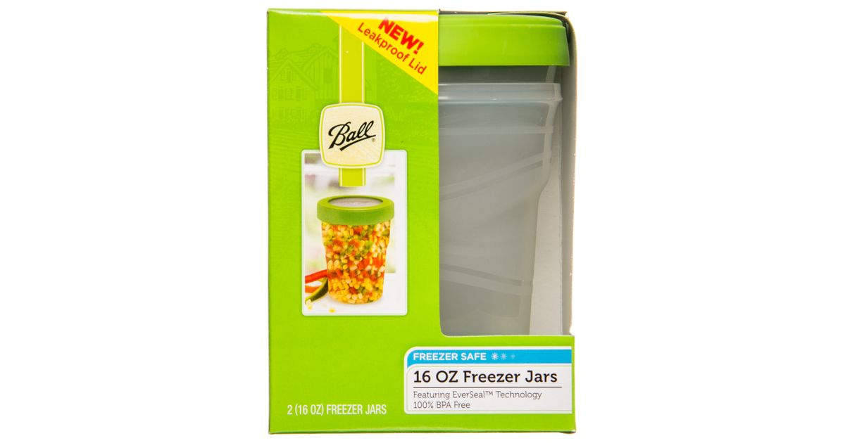  Ball Jar Plastic Freezer Jars 16-Ounces (2-Count): Home &  Kitchen