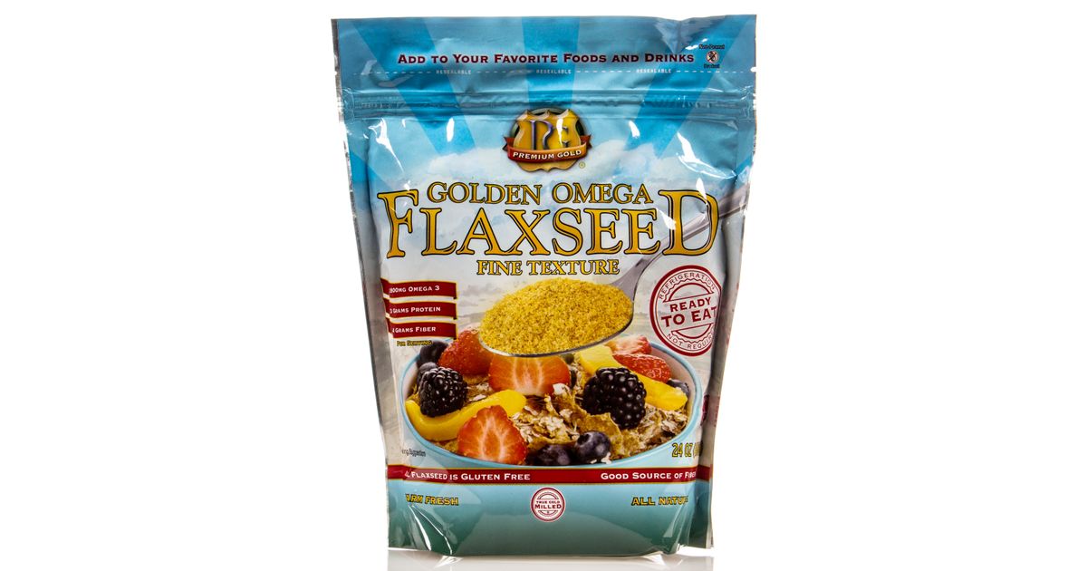 Premium Gold Golden Flaxseed, Fine Ground, True Cold Milled Azure