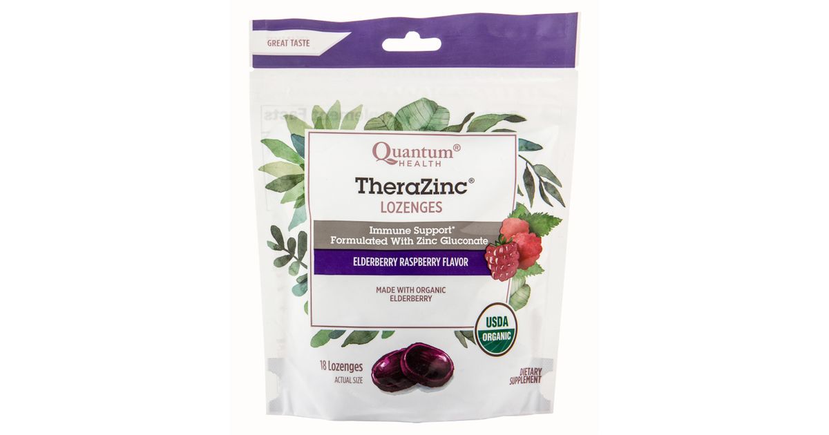 Quantum Health Thera Zinc® Lozenges, Elderberry Raspberry, Organic Azure Standard
