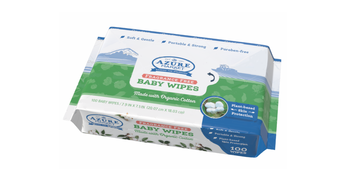 Azure Market Baby Wipes, Made with Organic Cotton, Unscented - Azure ...