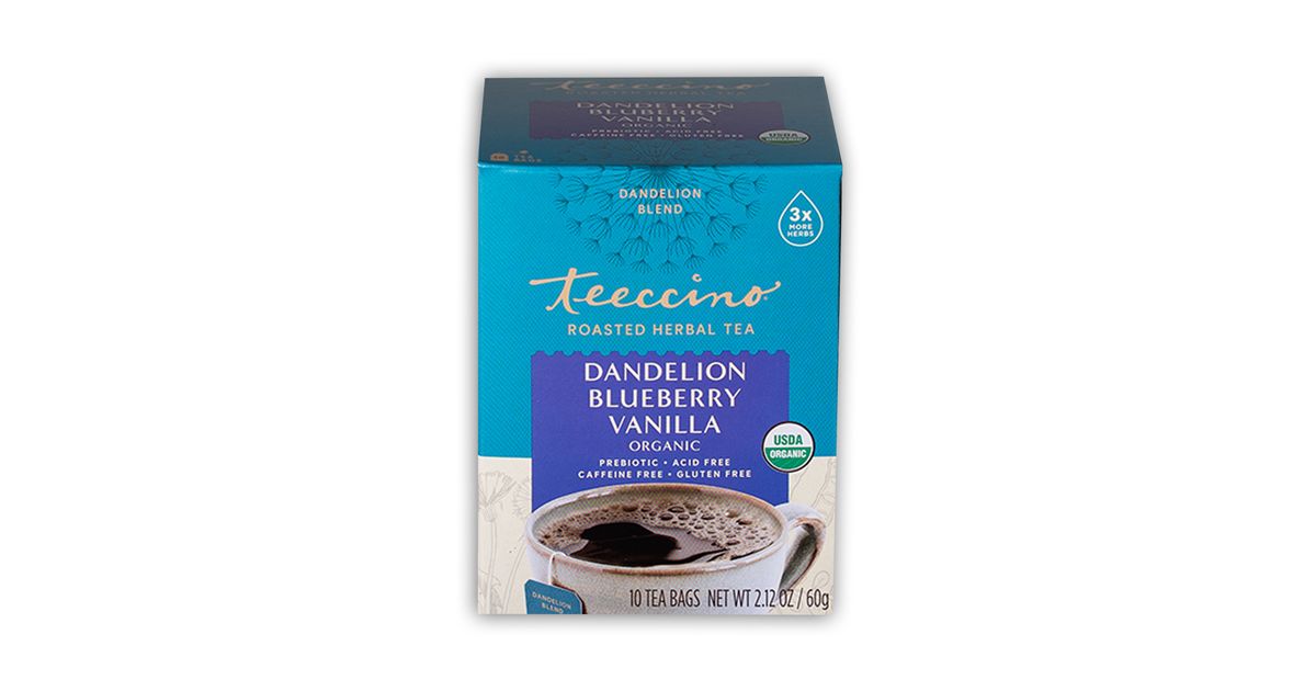 Teeccino Dandelion Blueberry Vanilla, Roasted Herbal Tea, Organic ...