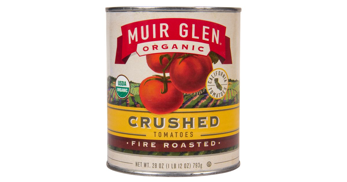 Muir Glen Crushed Tomatoes, Fire Roasted, Organic Azure Standard