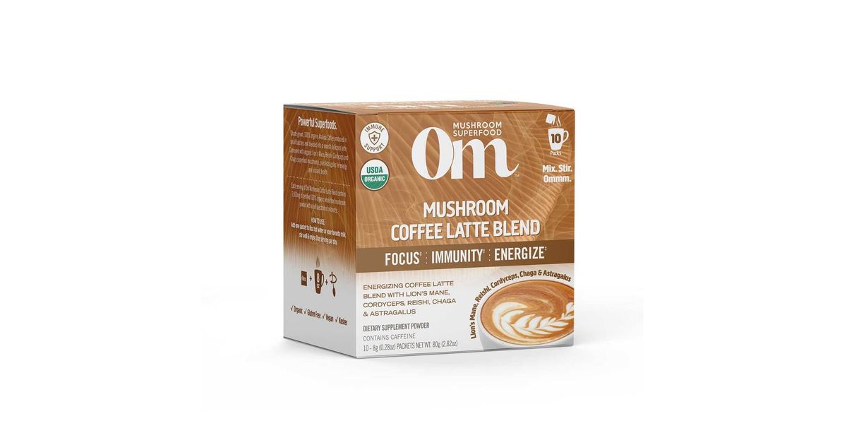 OM Mushroom Superfood Mushroom Coffee Latte Blend, Drink Mix, Organic