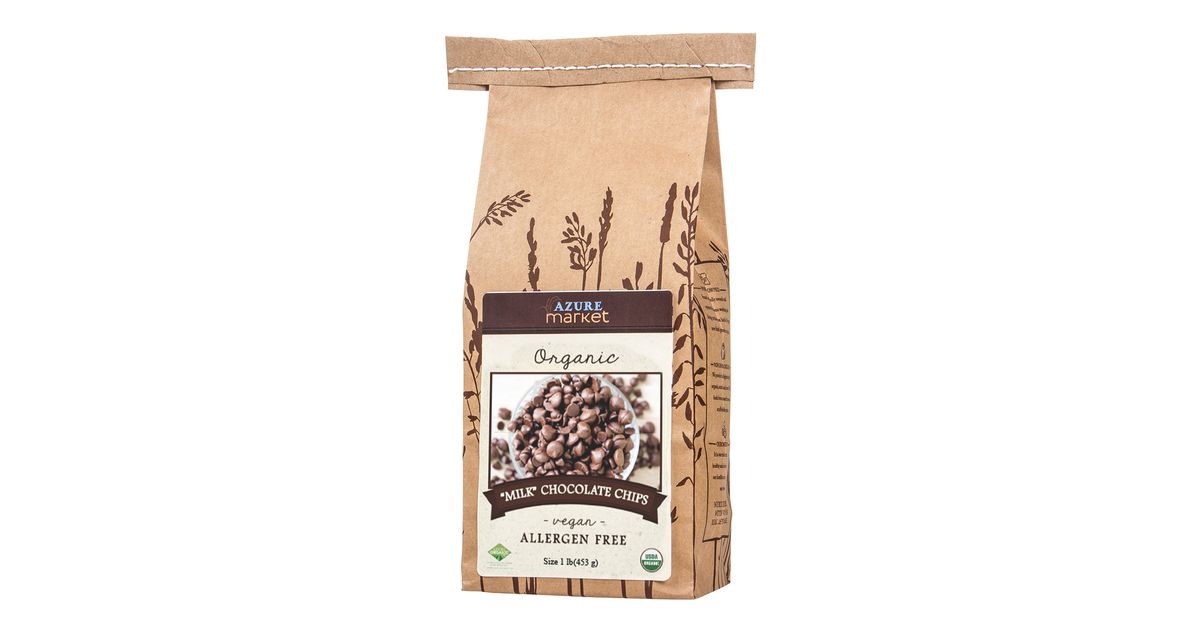 Azure Market Organics Milk Chocolate Chips, Dark, Vegan, Organic