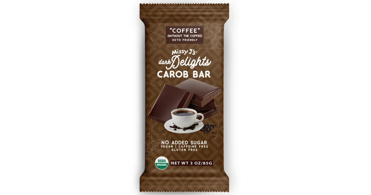 Missy J's Dark Delight Carob Candy Bar, Coffee, Organic Azure Standard