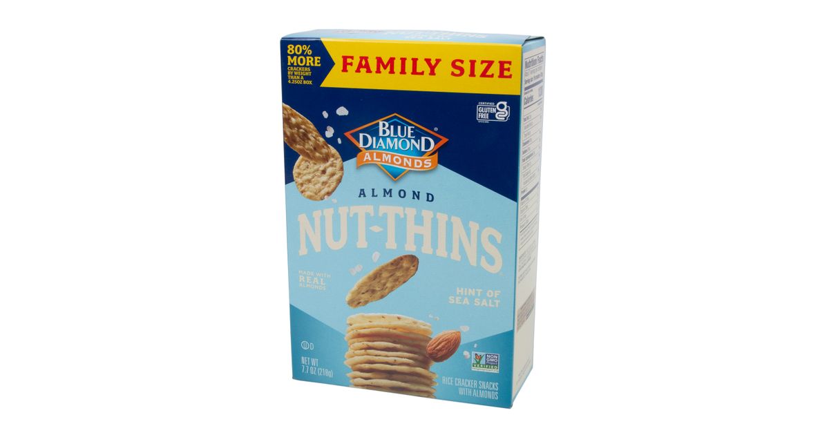 Blue Diamond Almond Nut Thins Cracker, Hint of Sea Salt Azure Standard