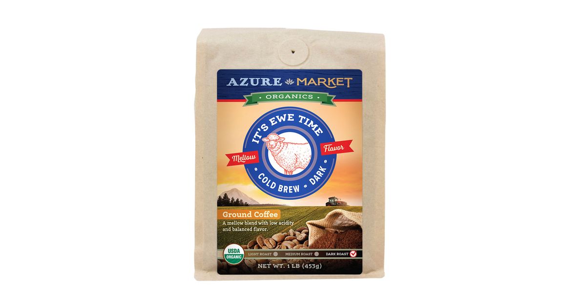 Azure Market Organics Coffee Ground, Cold Brew, Dark Roast