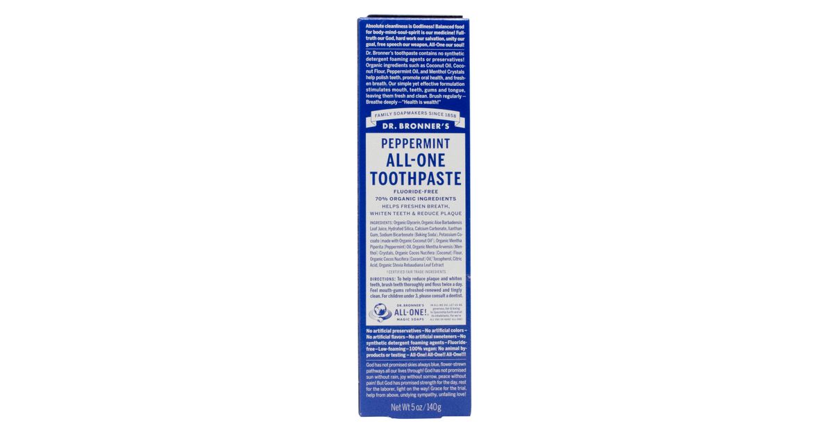 Dr Bronner Toothpaste, AllOne, Peppermint Azure Standard
