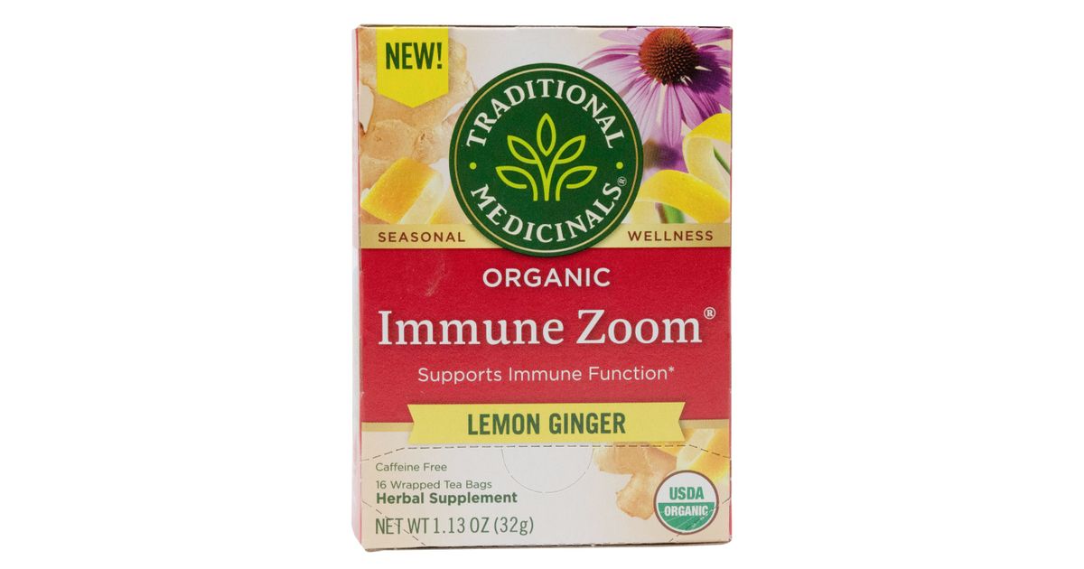 Traditional Medicinals Immune Zoom Lemon Ginger Tea, Organic Azure Standard