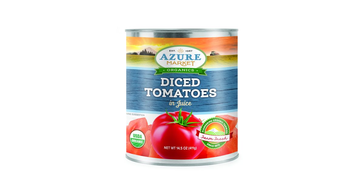 Azure Market Organics Diced Tomatoes in Juice, Organic - Azure
