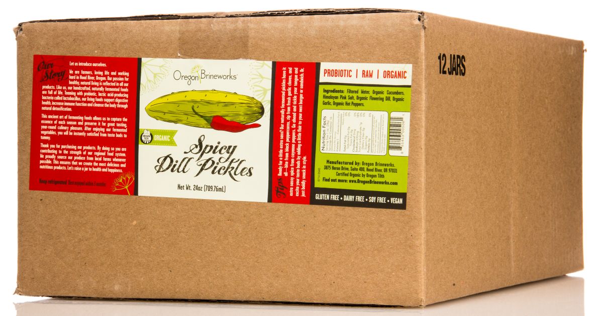 Oregon Brineworks Spicy Dill Pickles, Raw, Fermented, Organic Azure