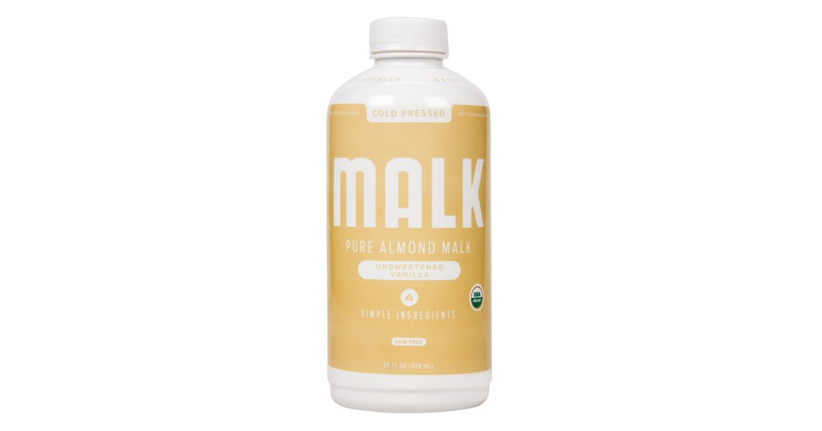 Malk Almond Milk, Unsweetened Vanilla, Organic Azure Standard