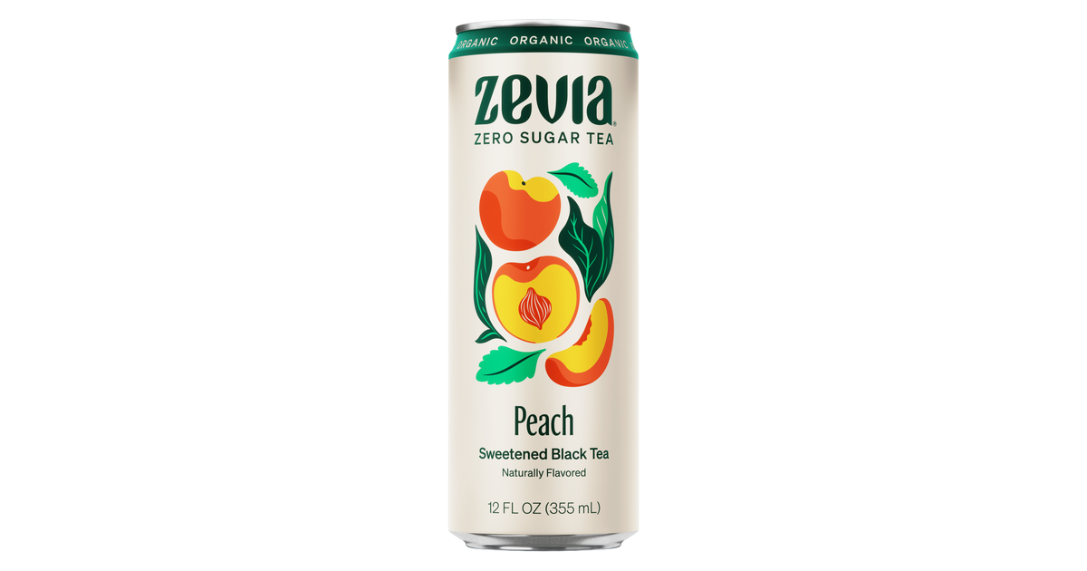 Zevia Tea Sweetened, Peach, Organic Azure Standard