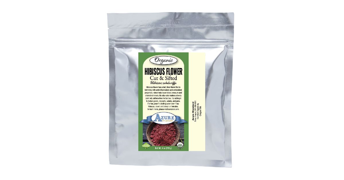 Azure Market Organics Hibiscus Flower, Cut & Sifted, Organic