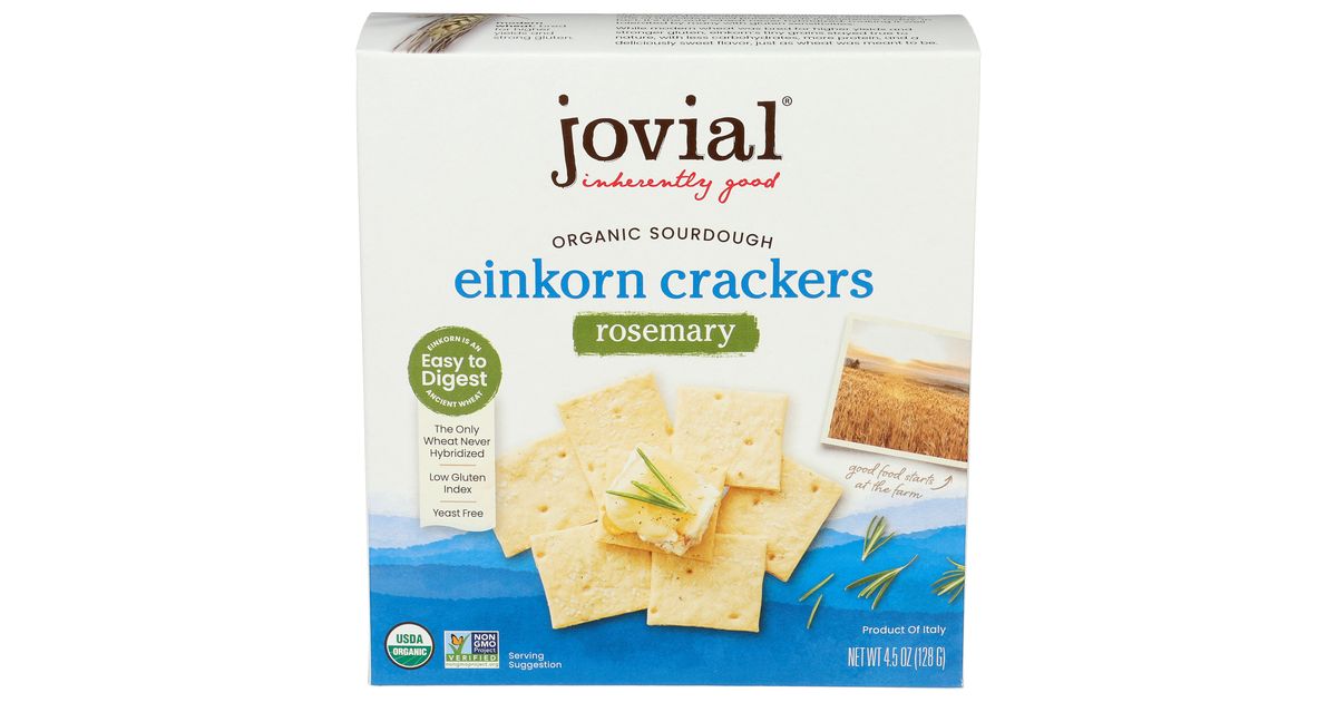 Jovial Foods Crackers, Rosemary, Sourdough Einkorn, Organic Azure