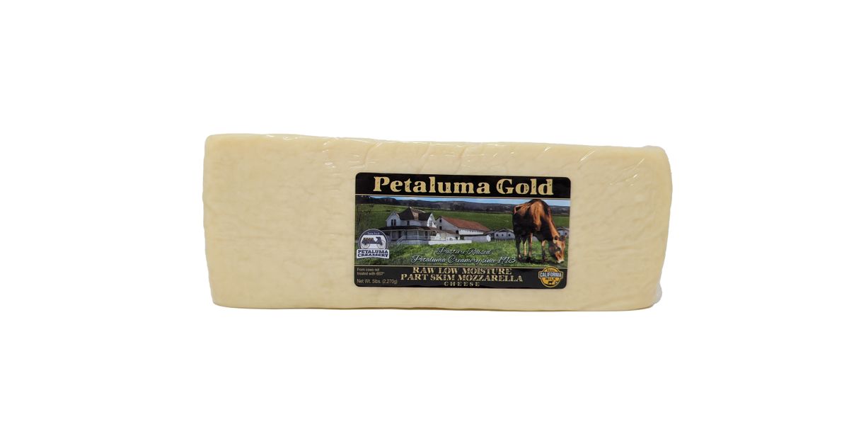 Petaluma Gold Mozzarella Cheese, Part Skim, Raw, Grass-fed, Random