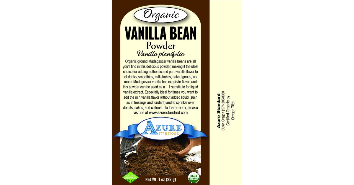 Azure Market Organics Vanilla Bean Powder, Organic - Azure Standard