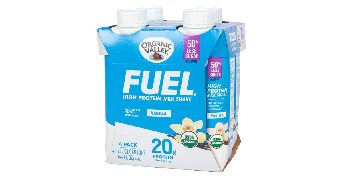 Organic Valley Fuel High Protein Milk Shake, Vanilla, Shelf Stable