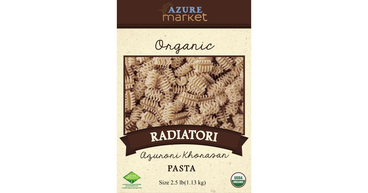 Azure Market Organics Radiatori Azuroni Khorasan Pasta, Organic