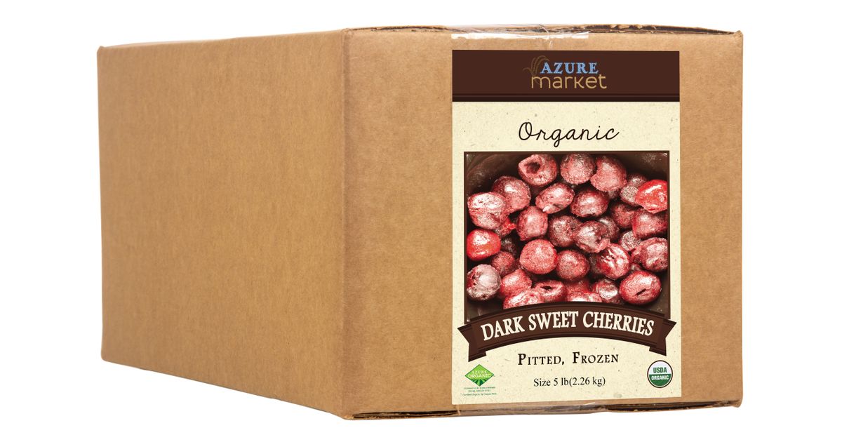 Azure Market Organics Cherries, Dark Sweet, Pitted, Frozen