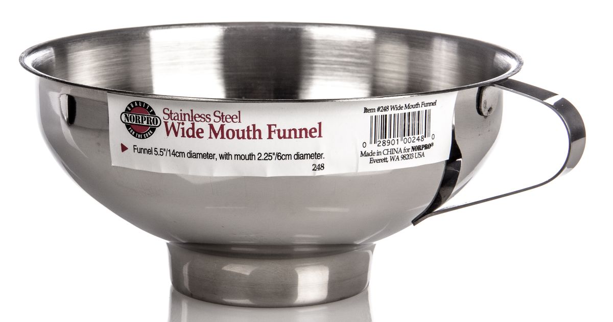 Norpro Wide Mouth Funnel,Stainless Steel Azure Standard