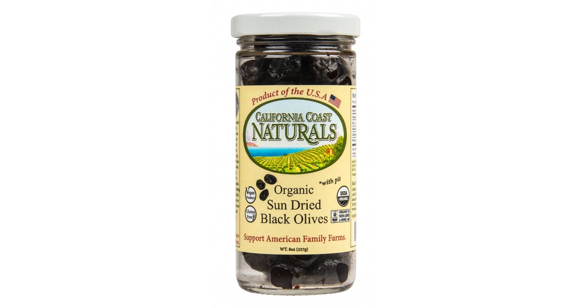 California Coast Naturals Black Olives, Sun Dried, Organic - Azure