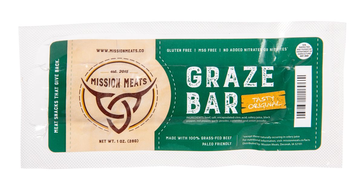 Mission Meats Graze Bar, Tasty Original, GrassFed Azure Standard