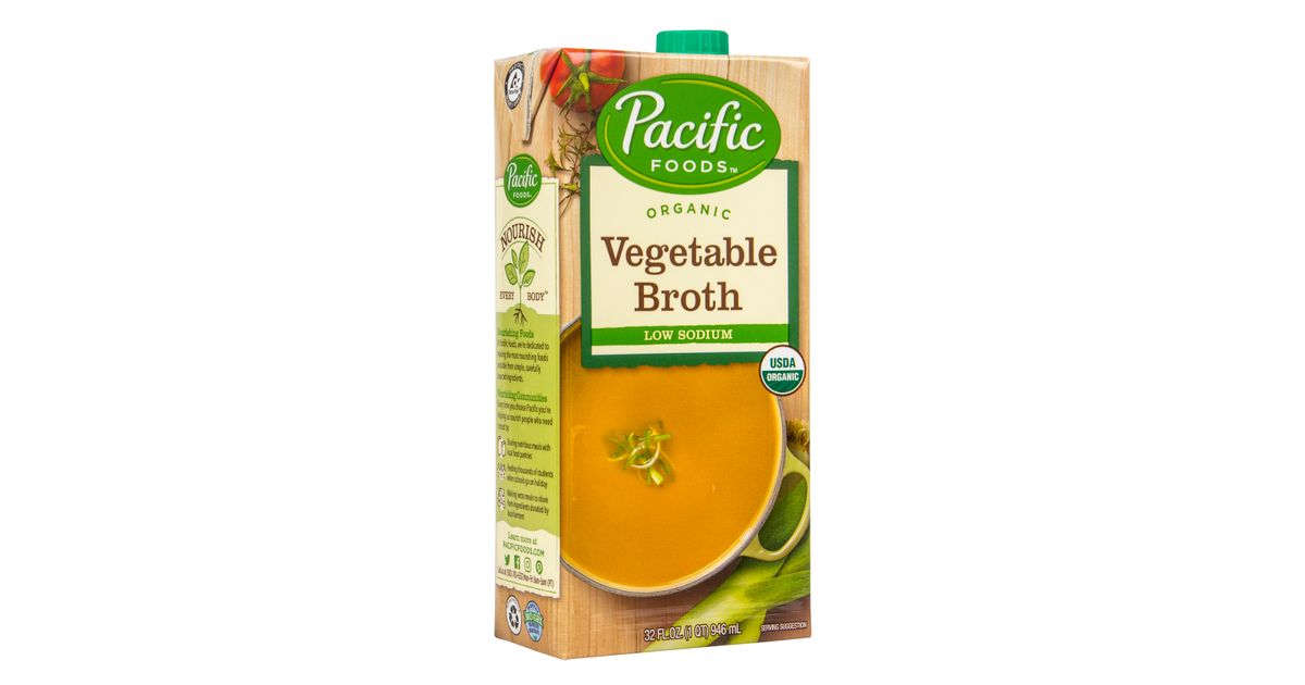 Pacific Foods Vegetable Broth, Low Sodium, Organic Azure Standard