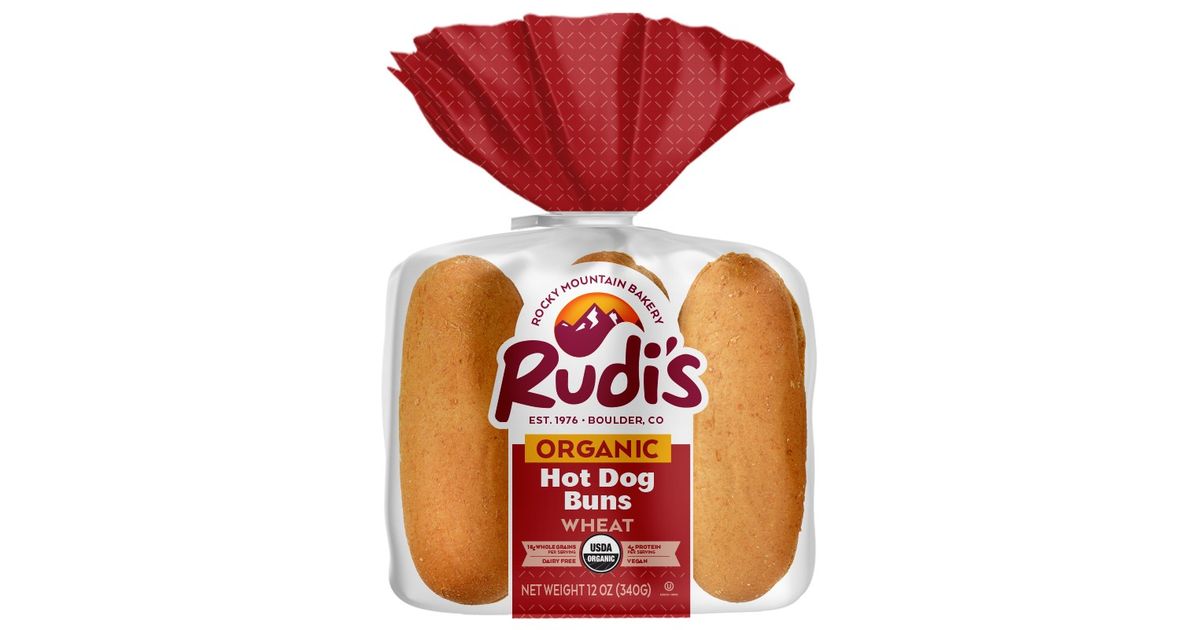 Rudi's Bakery Wheat Hot Dog Buns, Frozen, Organic Azure Standard