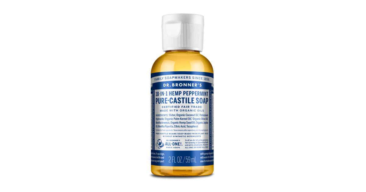 Dr Bronner Peppermint Castile Liquid Soap, Organic Azure Standard