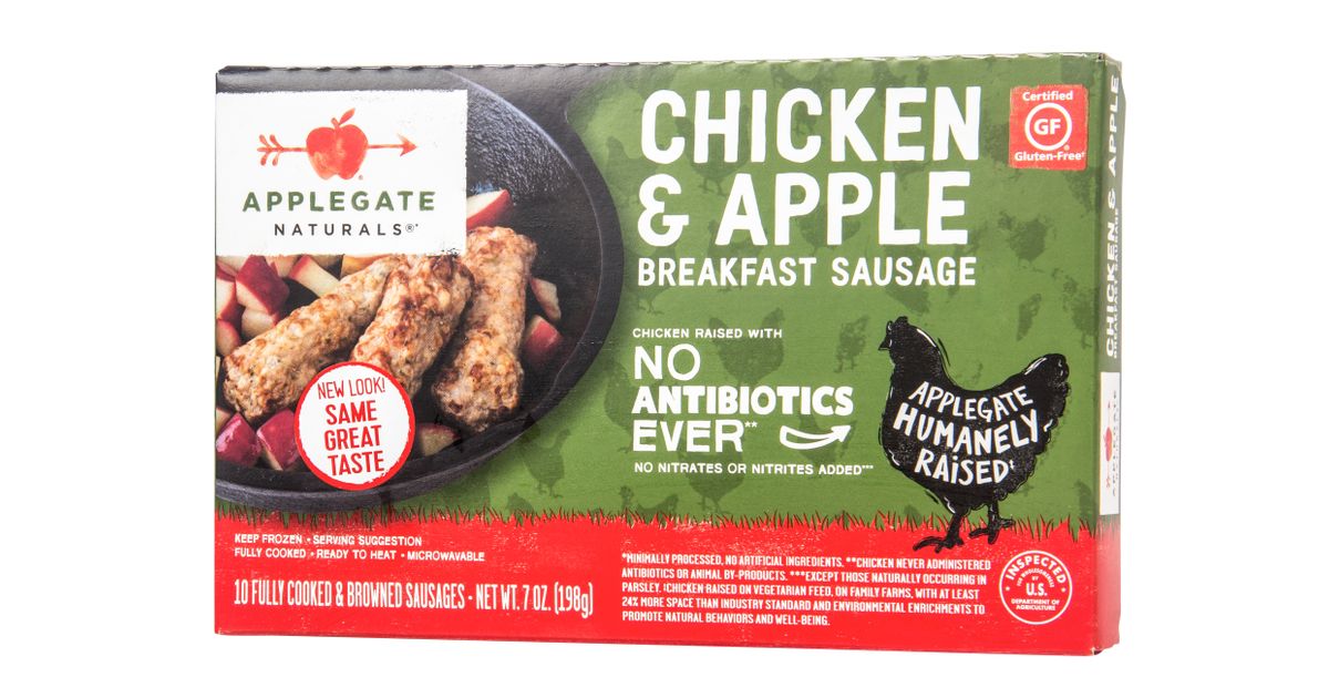 Applegate Farms Breakfast Sausage Chicken & Apple, Frozen - Azure Standard
