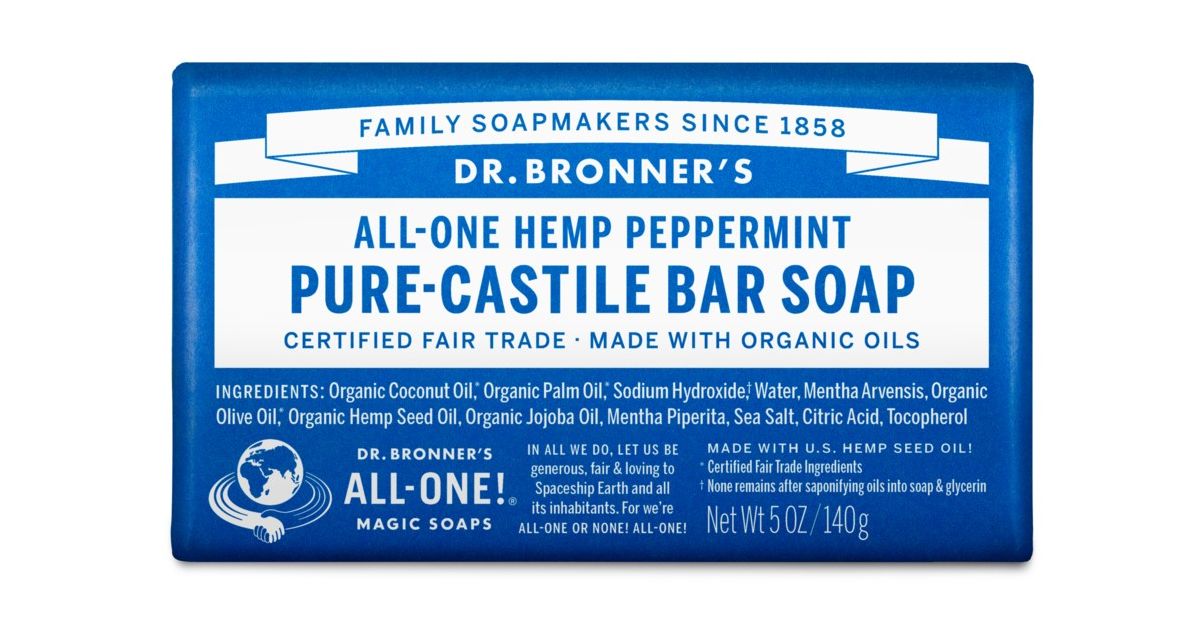 Dr Bronner Hemp Peppermint Pure Castile Soap, Organic - Azure Standard