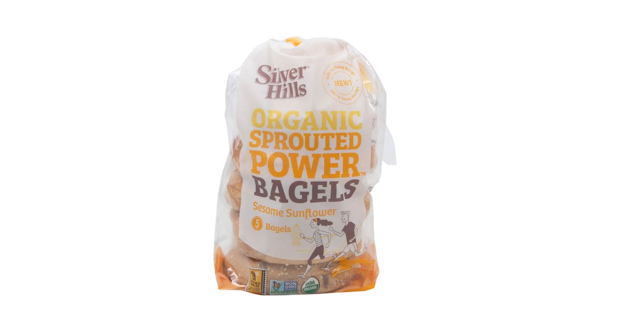 Silver Hills Bakery Bagels, Sesame Sunflower Sprouted, Frozen, Organic