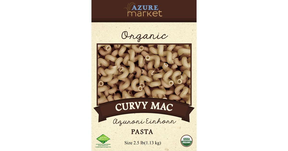 Azure Market Organics Curvy Mac Azuroni Einkorn Pasta, Organic