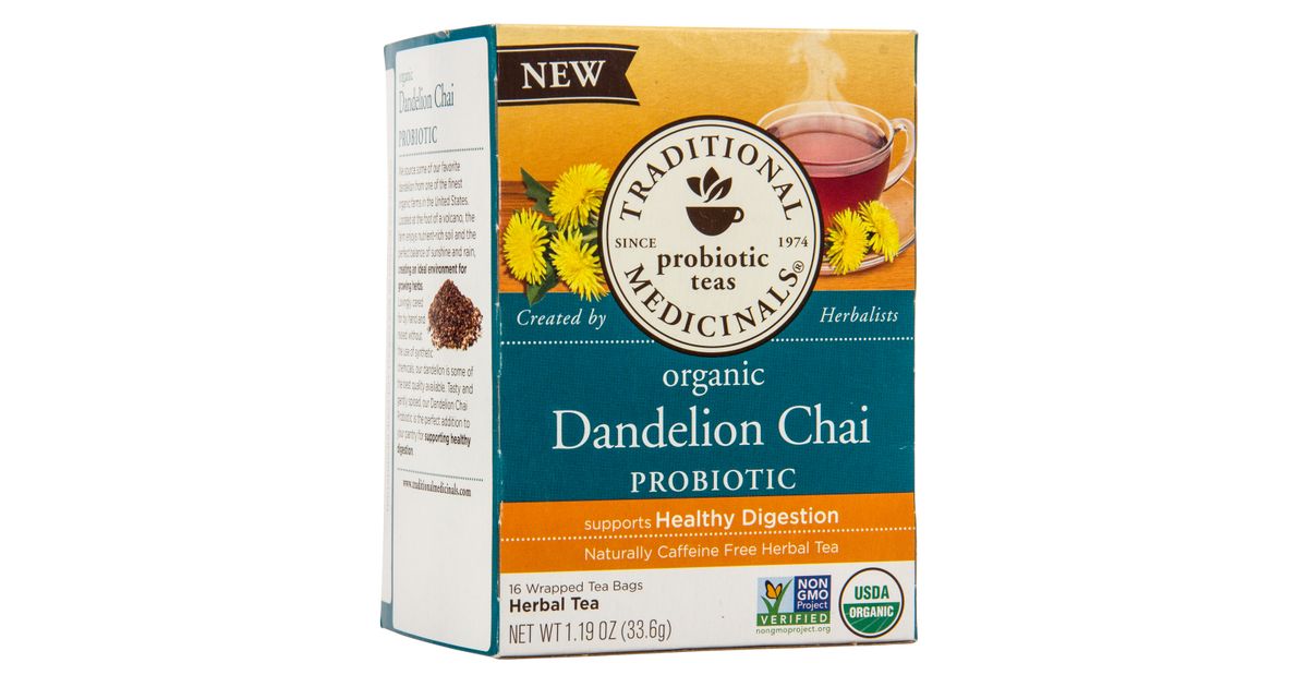 Traditional Medicinals Dandelion Chai Probiotic, Tea, Organic Azure