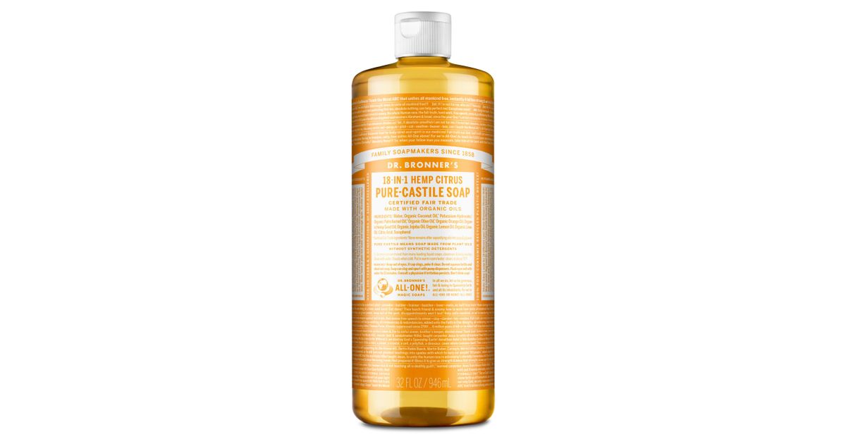 Dr Bronner Citrus Liquid Castile Soap, Organic Azure Standard