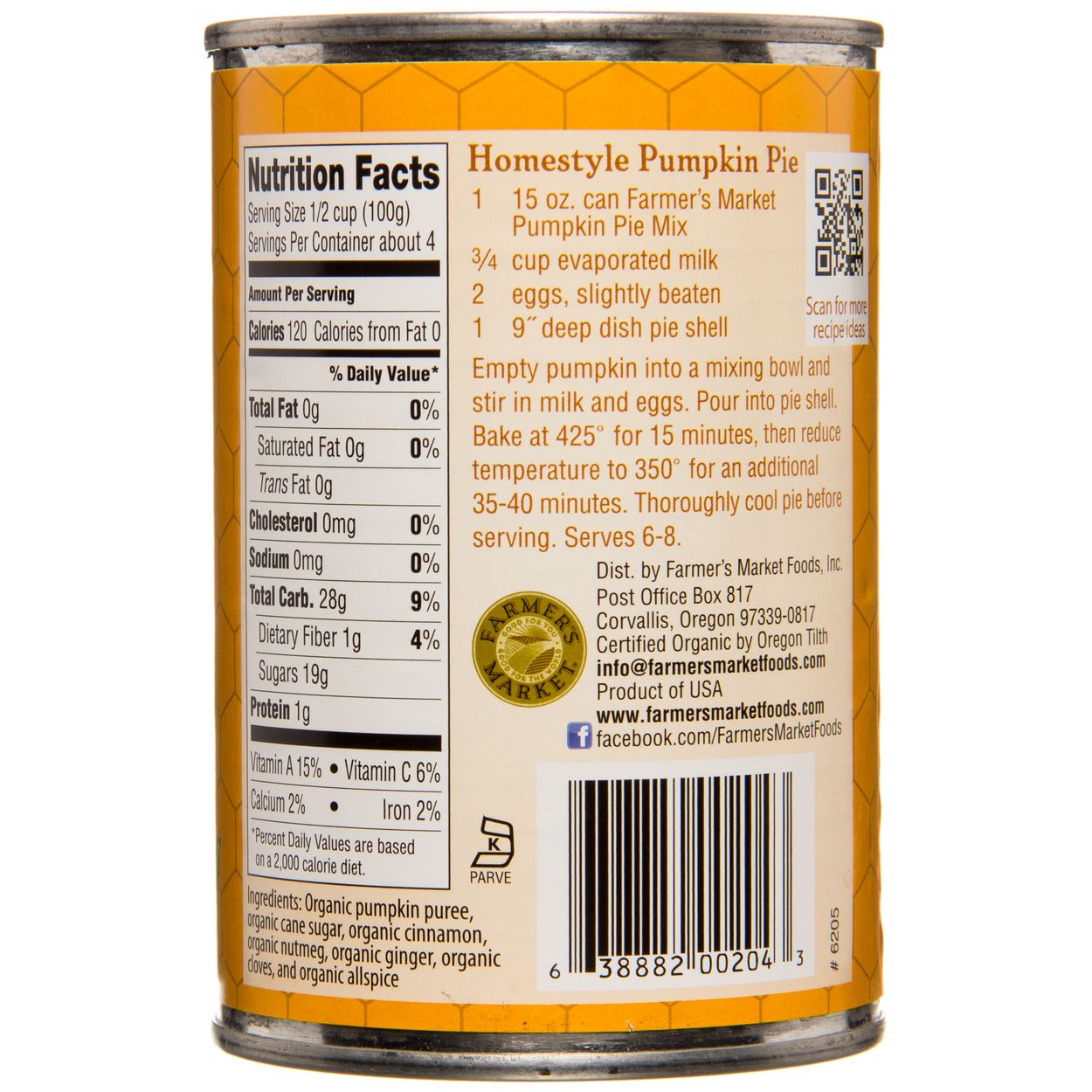 Farmer S Market Pumpkin Pie Mix Organic Azure Standard In the united states and canada, it is usually prepared for thanksgiving, and other occasions when pumpkin is in season. market pumpkin pie mix organic