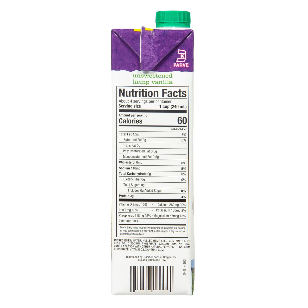 Pacific Foods Hemp Milk Nutrition Facts Besto Blog