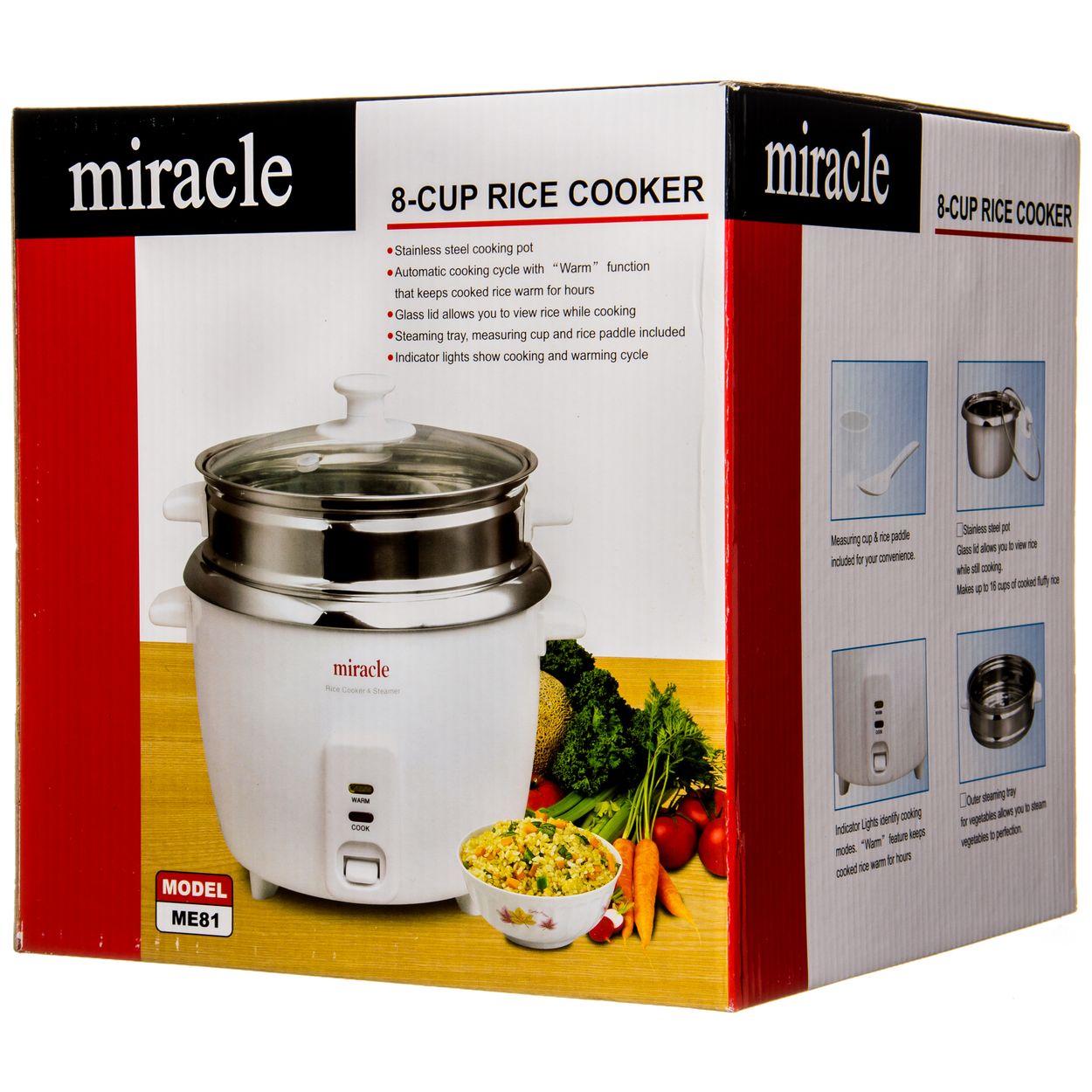 Miracle exclusives stainless steel rice cooker model me81 hotsell
