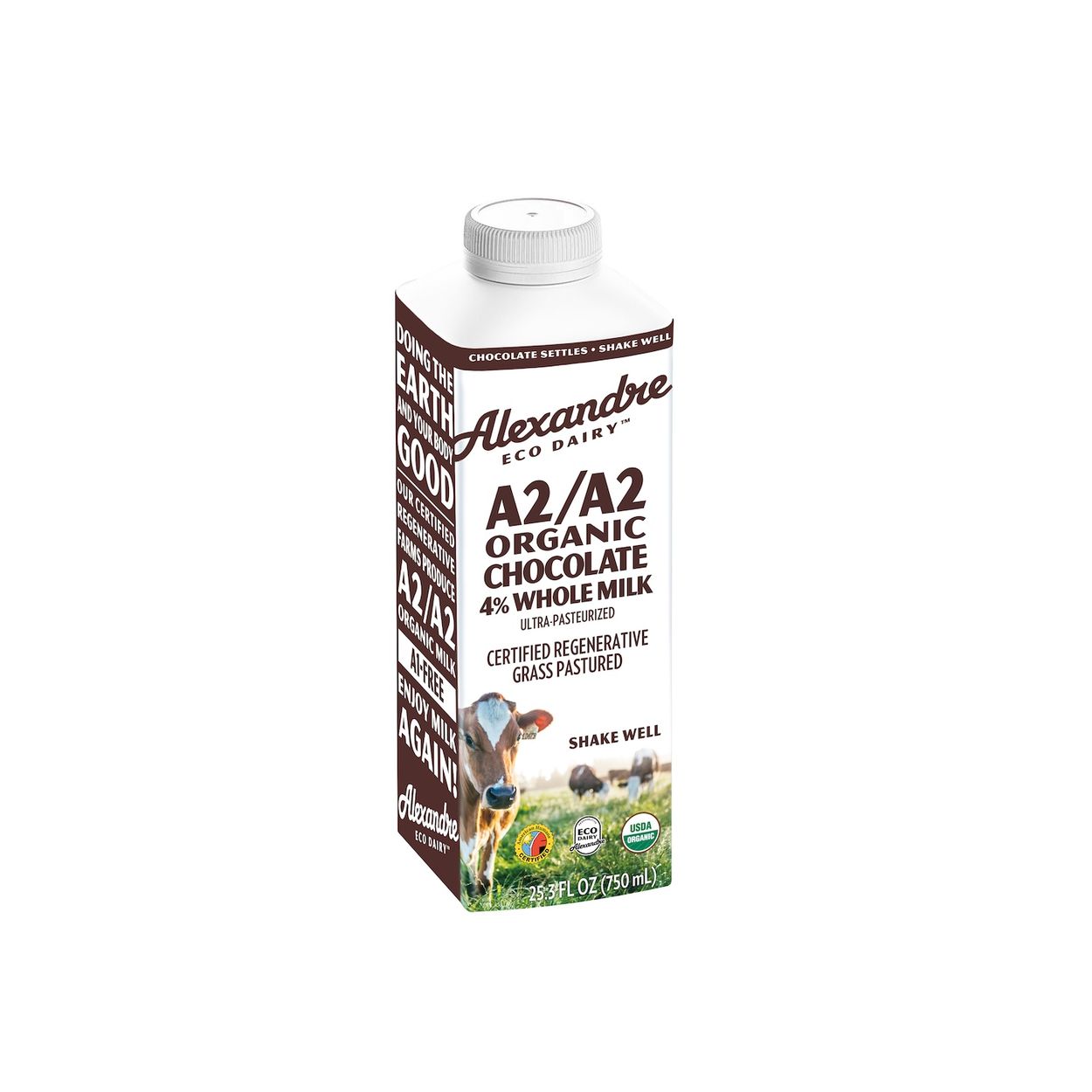 みるく Alexandre Family Farm Chocolate Whole Milk, A2, 4%, Pasture Raised